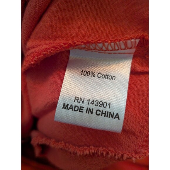 Coco + Carmen Womens Audrey Tiered Ruffle Pants L XL Wide Leg Flared 100% Cotton - Picture 10 of 13